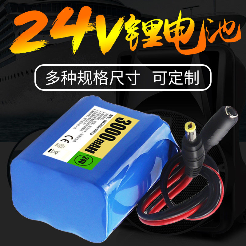 24V lithium battery large capacity small volume 25 2 V battery cell small motor monitor mobile rechargeable power supply