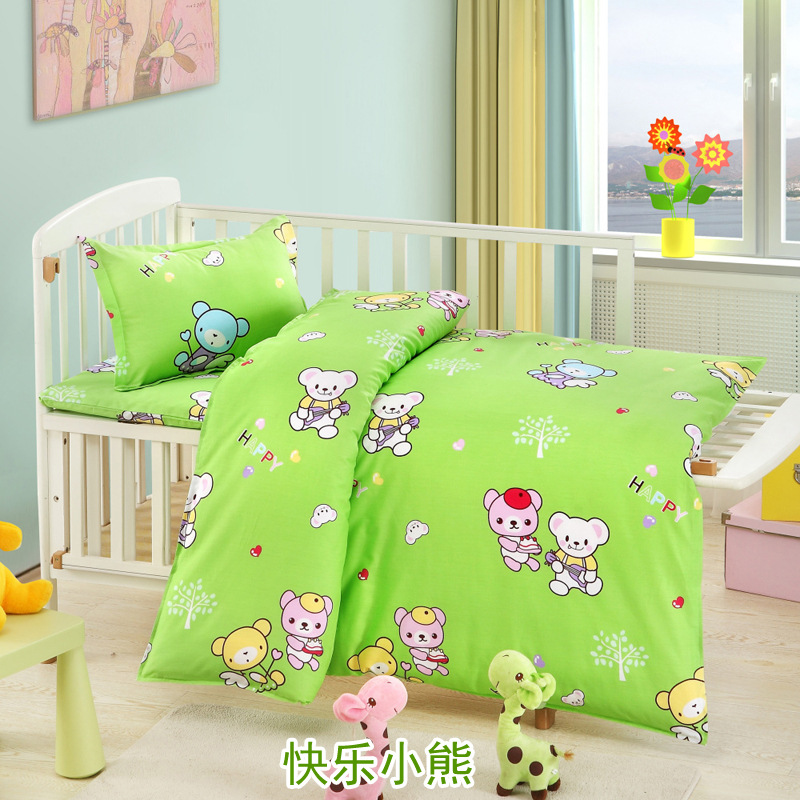 Tùy chỉnh mẫu giáo quilt ba mảnh mẫu giáo nap bộ đồ giường cotton trẻ em bộ đồ giường sáu bộ của trẻ em bộ đồ giường