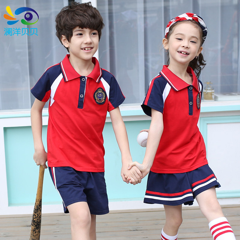 Summer Kindergarten Garden Clothing Elementary School Students Pure Cotton School Uniforms Children's Festival 61 Grand Scale Code Parenting Suit Performance Out