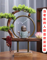Simulation welcome pine green plant bonsai Luohan pine living room home office potted ornaments ornaments landscape landscaping