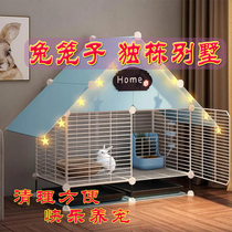 Rabbit cage indoor household pet supplies double-layer king-sized villa rabbit house nest automatic cleaning manure with toilet