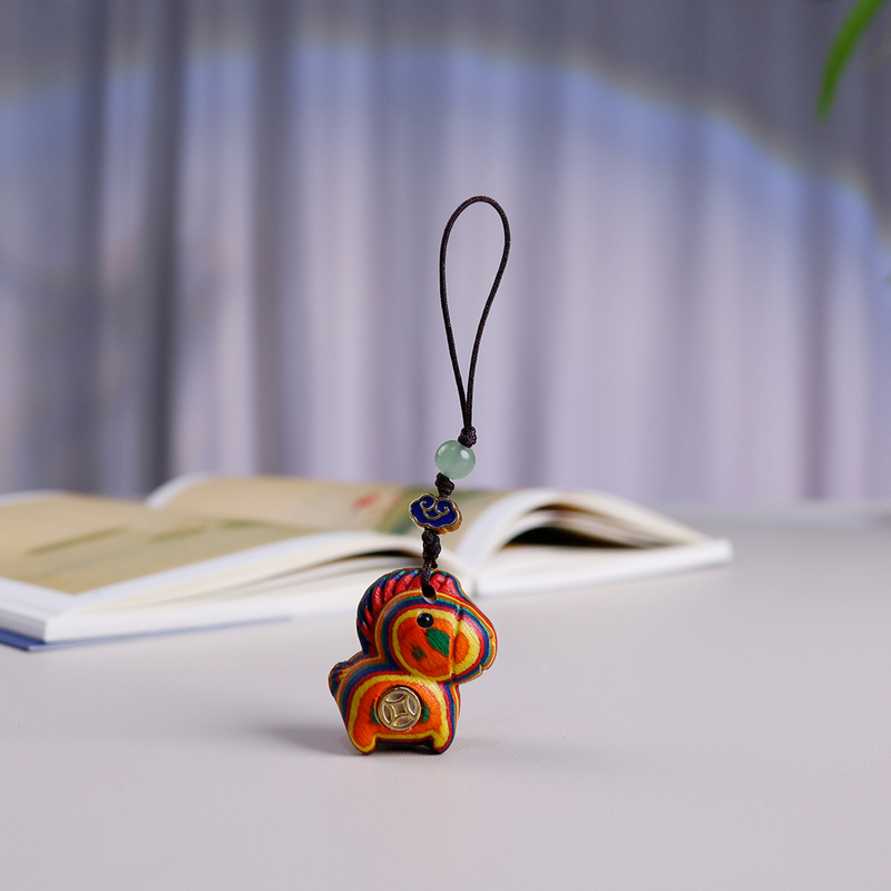 Rainbow Wooden Horse Brings Wealth, Little Night Owl Phone Charm, Lucky Zodiac Horse Pendant, Phone Chain, Keychain Accessory