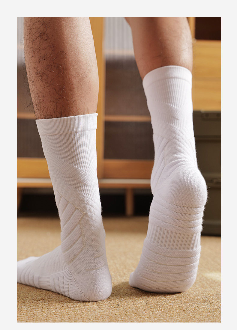 Towel-Soled Men's Professional Sports Socks, High-Top Elite Basketball Socks, Sports Growth Socks, Badminton Socks, Running Socks — تصویر 1