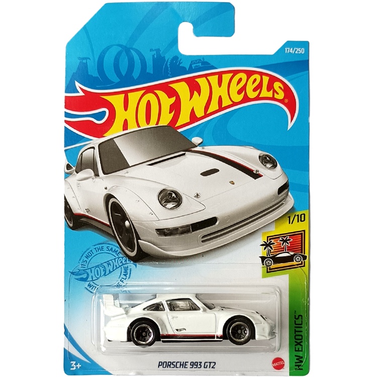 2021 Hot Wheels No. 174 Porsche 993 Gt2 Road Racing Car, White with Obvious Paint Chipping