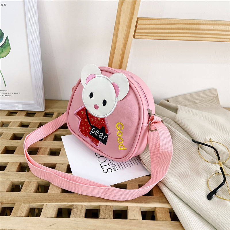 Enfants Faux Cuir Animal Dessin Animé Mignon Demi-Cercle Fermeture Éclair Sac Bandoulière display picture 10