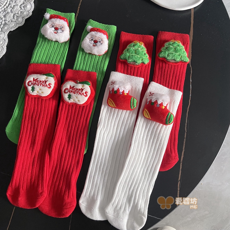 Christmas Themed Baby Stockings Santa Claus Style Christmas Socks for Boys and Girls Christmas Holiday Gift Socks Christmas Themed Baby Stockings Santa Claus Style Christmas Socks for Boys and Girls Christmas Holiday Gift Socks