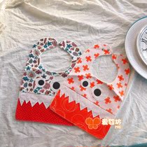 Spring and Autumn ins small monster waterproof saliva towel baby cotton saliva bib baby male and female children eating bib