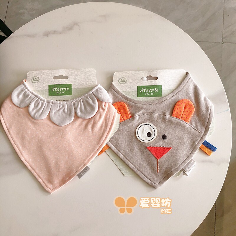Newborn children's triangle Spring and Autumn Cotton Cartoon Molded Double - layer Push and Suction Water Water Tissue 0 - 2 years old