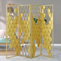 European and American wrought iron screen Net Red simple mobile ins partition hotel dining room bedroom living room office folding screen