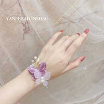 Butterfly Shadow ins Dreamy sweet crystal diamond bow Wedding bride wrist flower Bridesmaid sister gift