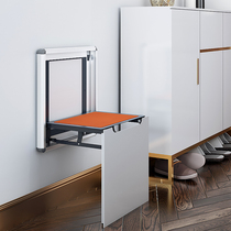 Folding shoe stool Wall-mounted ultra-narrow light luxury minimalist home door hanging wall into the home invisible creative shoe stool
