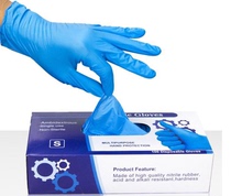 Powder-free acid-base nitrile gloves Hemp finger non-slip food-grade disposable gloves 100