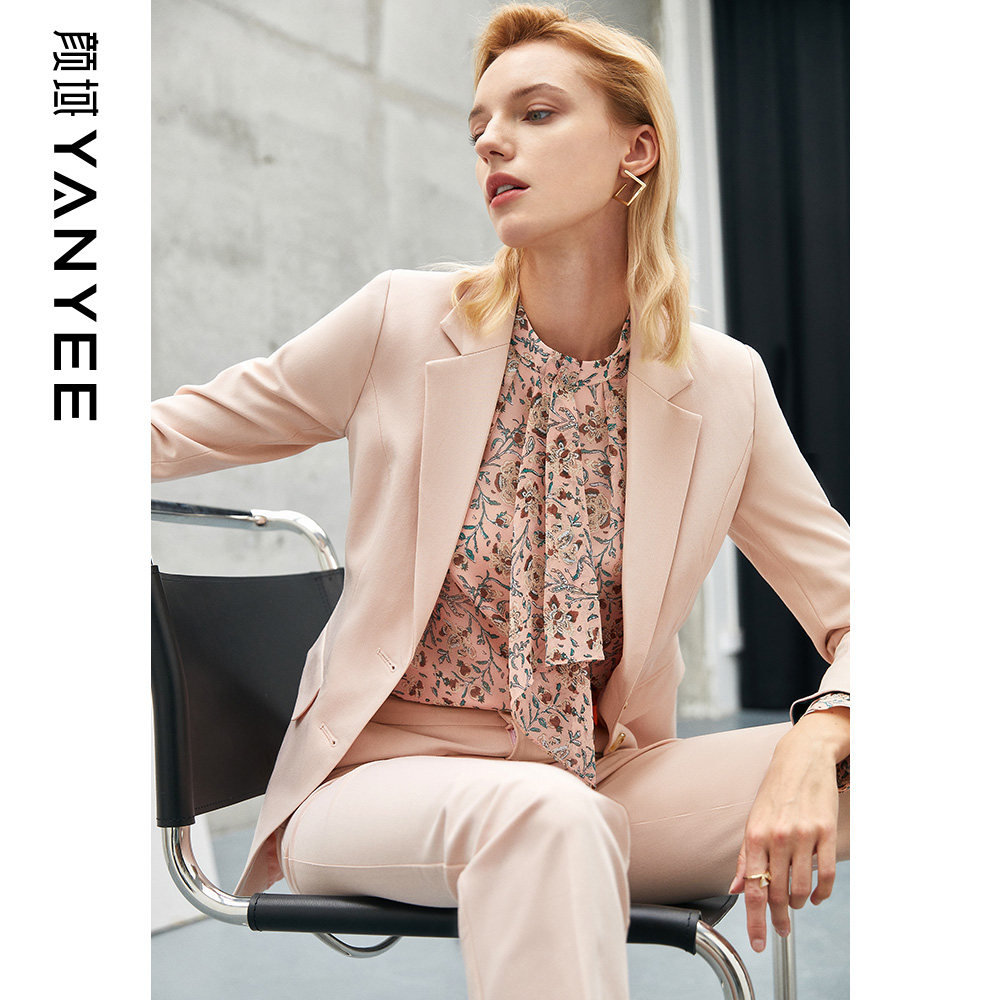 The Yan Domain Women's Dress Body Suit Jacket Woman 2022 New Ladies Spring Dress Pink Light Cooked Professional West Suit