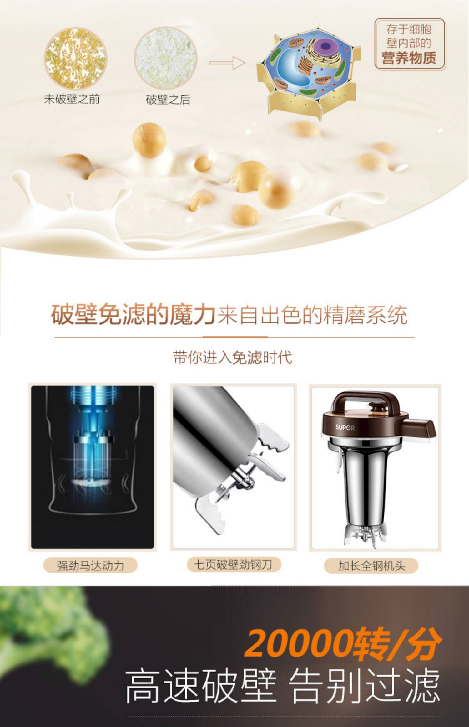 máy làm sữa hạt unie v3 Supor đậu nành máy sữa nhà đa chức năng phá vỡ bộ lọc miễn phí tự động thông minh nhỏ chính thức cửa hàng chính hãng - Sữa đậu nành Maker may lam sua hat