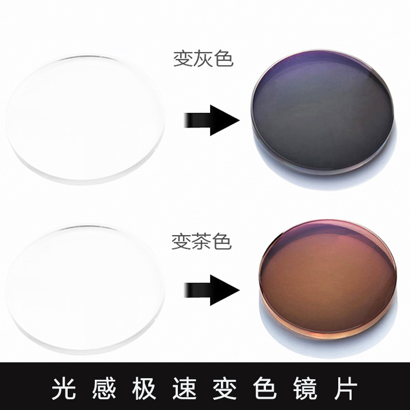 1 56 1 61 1 67 Chromic Lens Resin resistant to radiation-resistant UV rays (tea ash)
