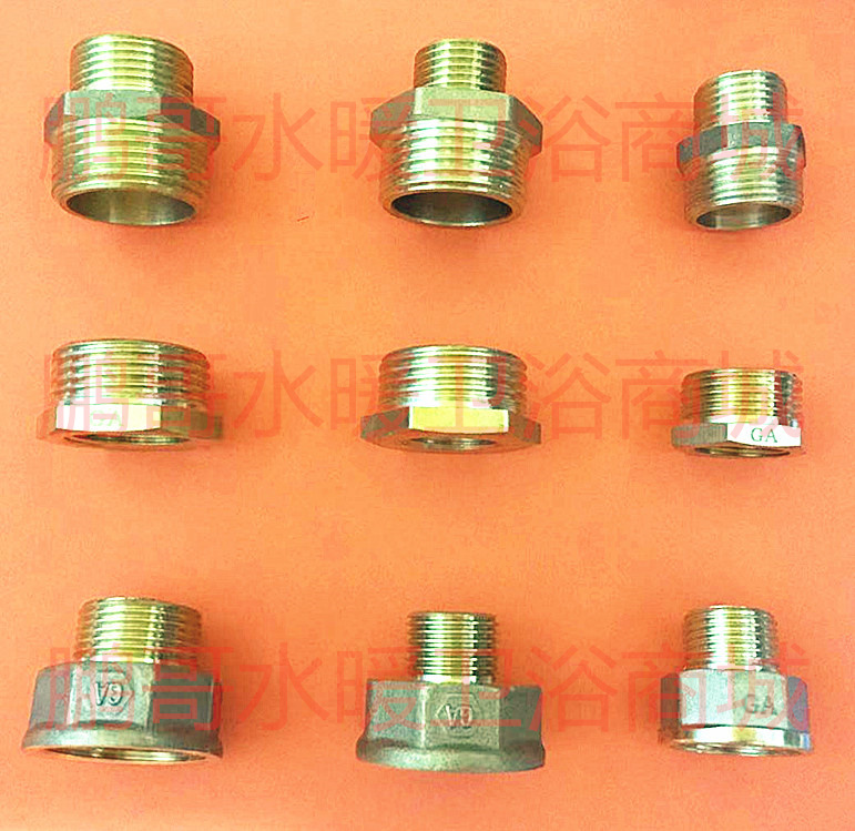 GA Qiai 4 minutes 6 minutes 1 inch thickened copper parts outer wire inner wire elbow three-way inner and outer wire size head reducer joint