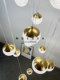 Duplex Rotating Staircase Chandelier Scandinavian Self-Built Room Accessible Luxury Large Living Room Chandelier Round Ball New Modern Golden Lamp