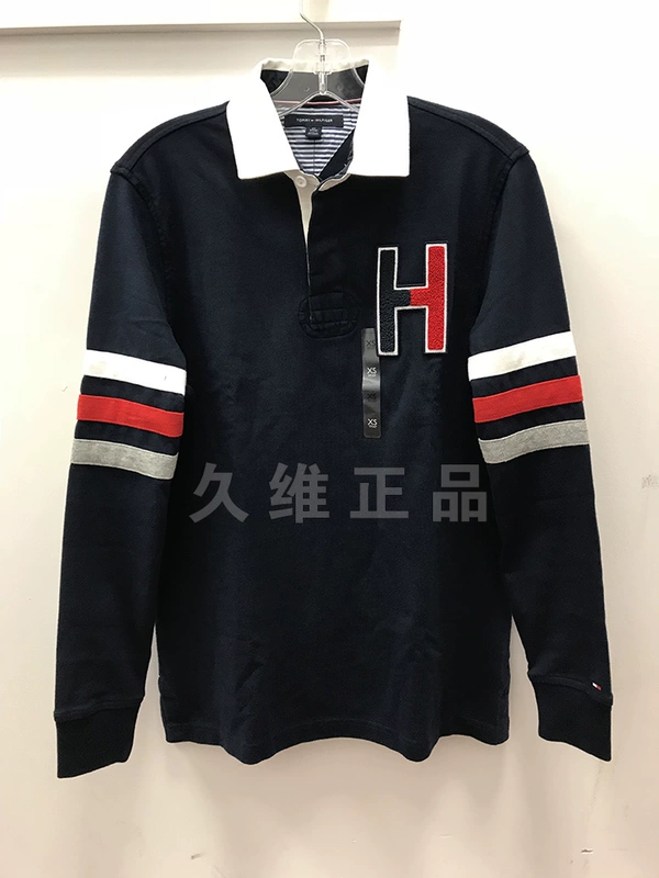 Jiuwei đích thực mua toàn cầu Tommy Hilfiger thời trang nam thu đông màu sắc thoải mái kết hợp áo polo dài tay