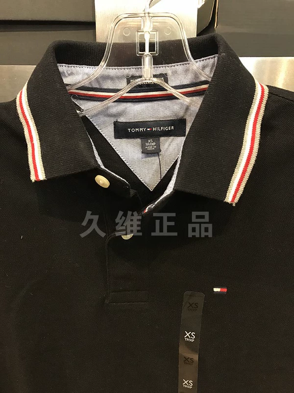 Jiuwei xác thực toàn cầu mua Tommy Hilfiger của nam giới kem chống nắng nhanh chóng làm khô thoáng khí ngắn tay áo polo t-shirt áo polo dài tay