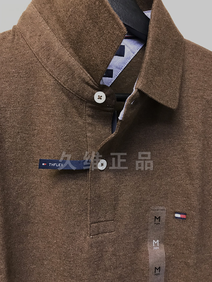Jiuwei chính hãng toàn cầu mua Tommy Hilfiger phiên bản Mỹ của đàn ông mảnh mai đàn hồi mỏng màu rắn áo phông có cổ