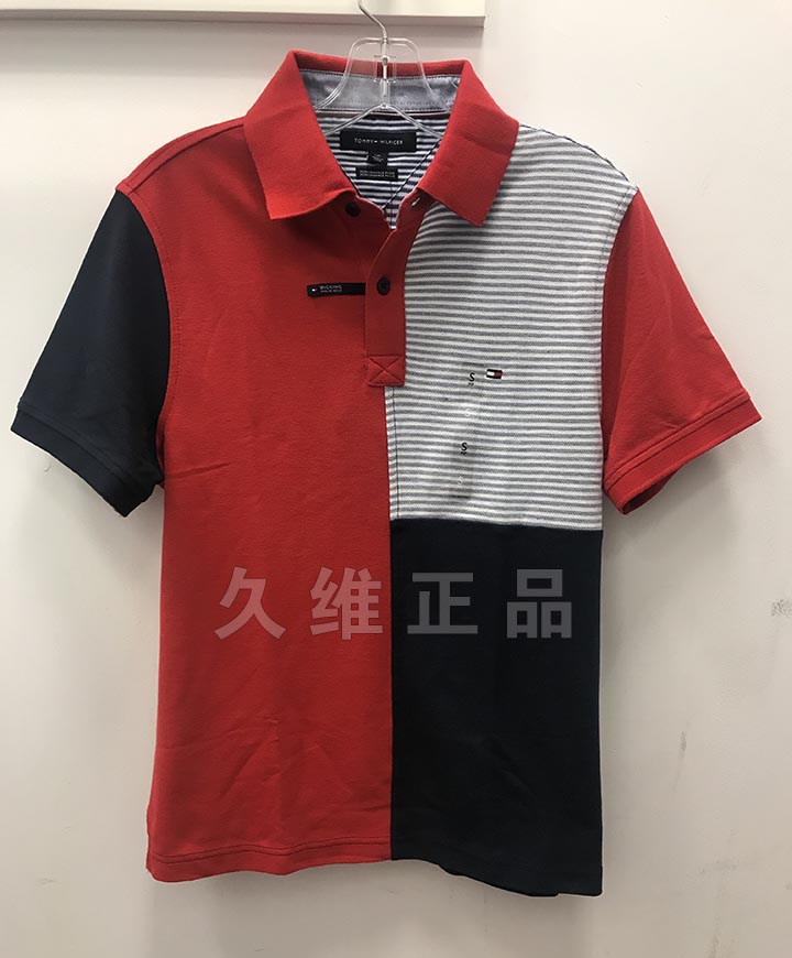 Jiuwei xác thực toàn cầu mua Tommy Hilfiger mùa hè của nam giới thoáng khí mồ hôi thấm nhanh chóng làm khô kem chống nắng ngắn tay áo polo