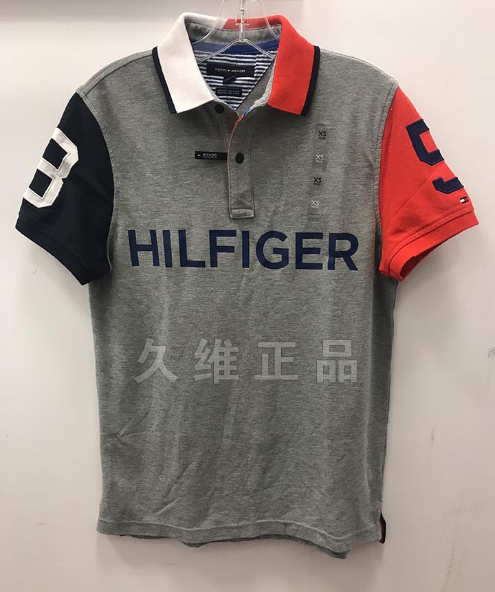 Jiuwei xác thực toàn cầu mua Tommy Hilfiger mùa hè của nam giới thoáng khí mồ hôi thấm nhanh chóng làm khô kem chống nắng ngắn tay áo polo