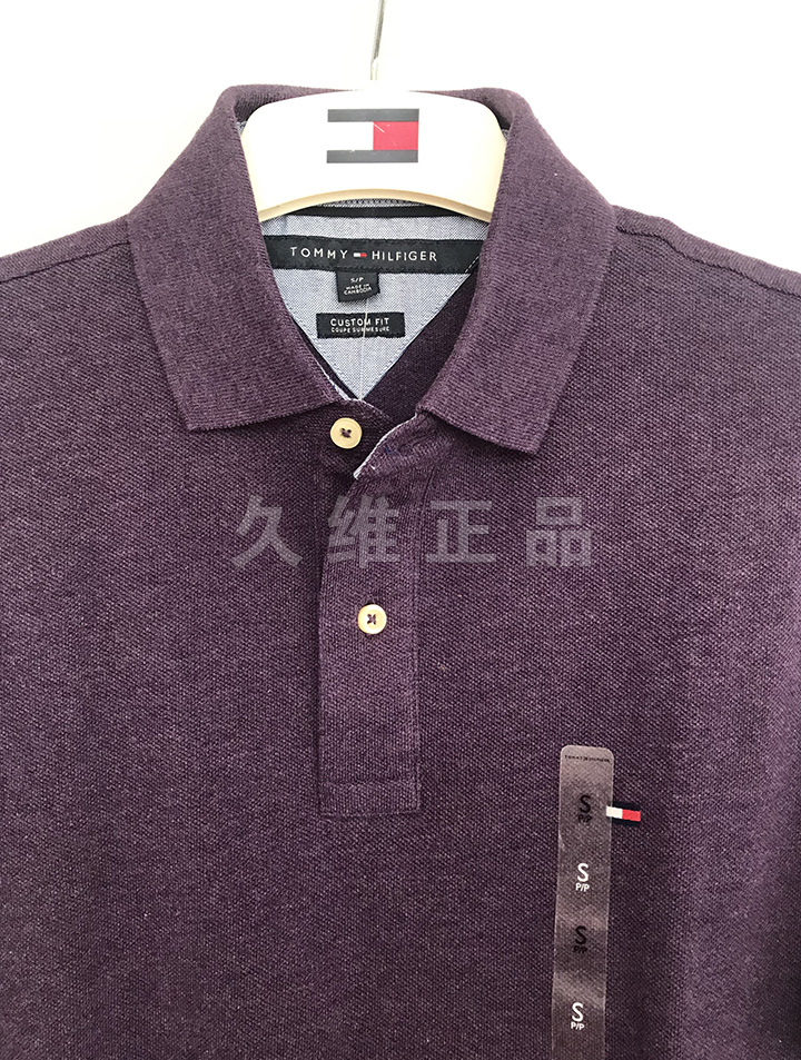 Jiuwei đích thực mua toàn cầu Tommy Hilfiger cotton nam màu rắn tay ngắn Áo sơ mi Polo hai áo polo ralph lauren