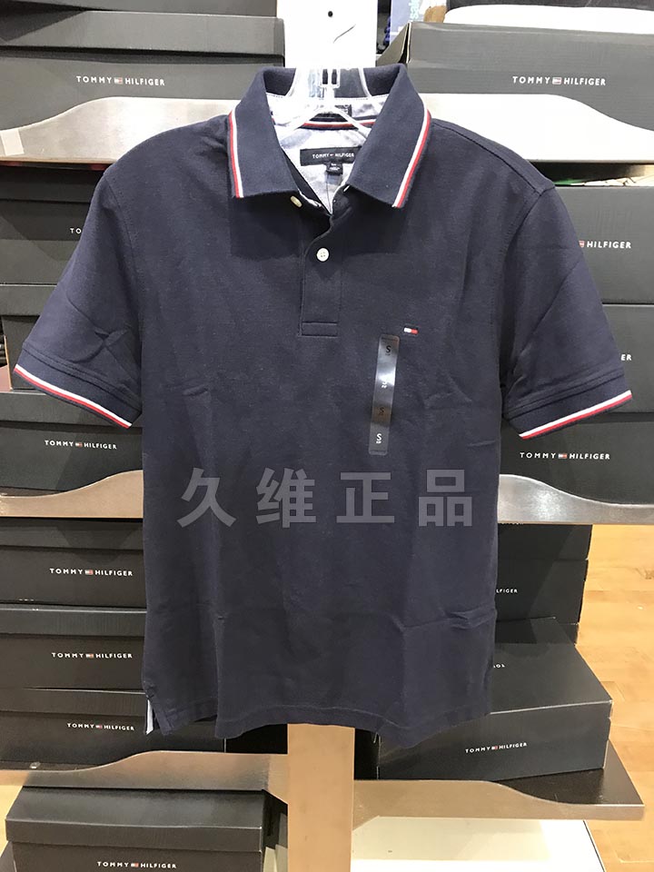 Jiuwei xác thực toàn cầu mua Tommy Hilfiger của nam giới kem chống nắng nhanh chóng làm khô thoáng khí ngắn tay áo polo t-shirt