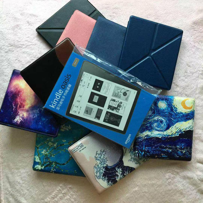 Kindle Oasis 3 Generations (2019 Models) Dormant Leather Cover ko3 Colored Drawing Deformation Folding Textile Sleeve