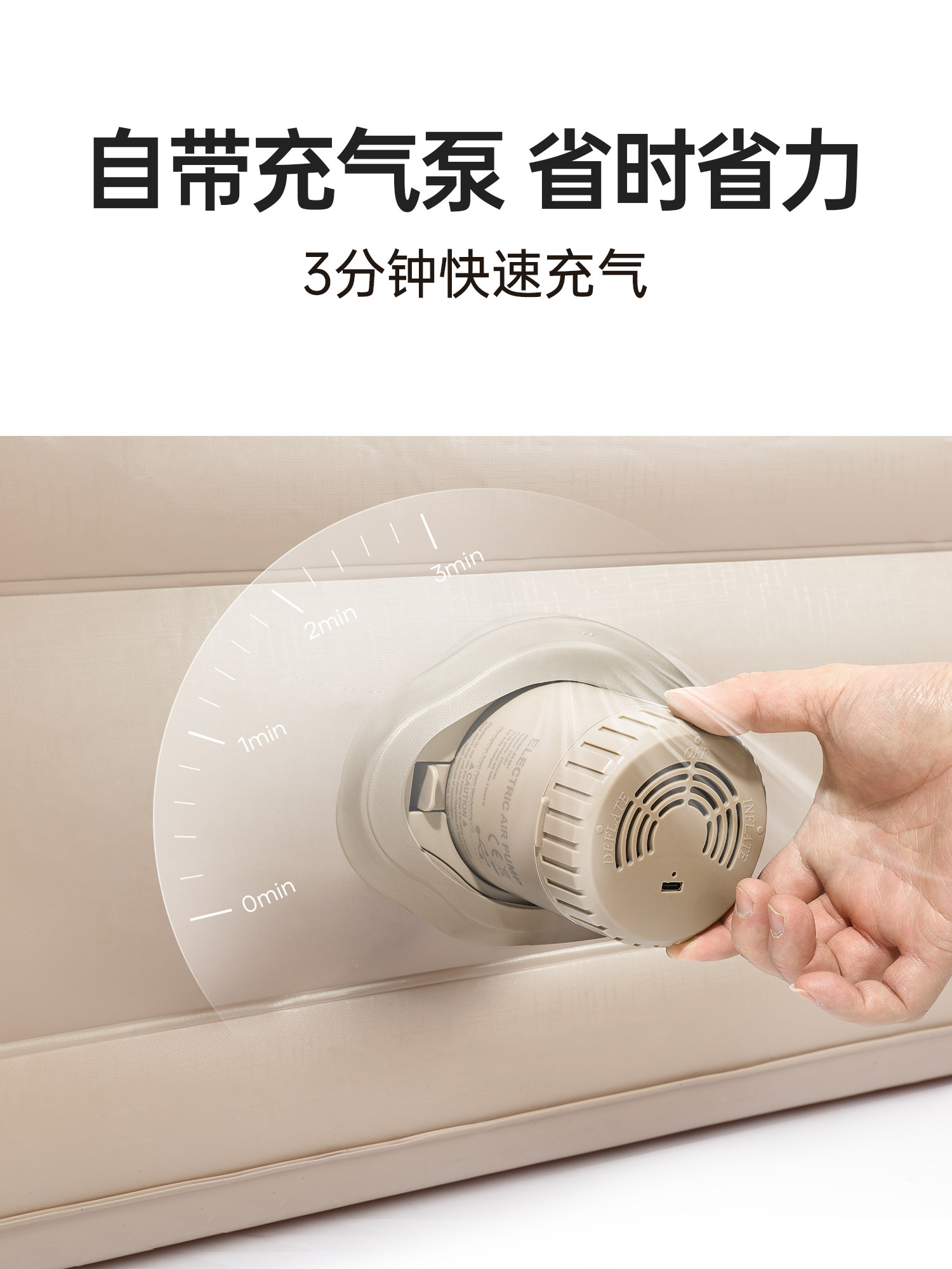 Primitive People Camping Automatic Inflatable Mattress Outdoor Camping Tent Inflatable Pad Double Sleeping Pad Inflatable Bed for Floor Sleeping