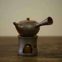 Glazed water imitation wood-fired rough pottery side tea cooker boiling kettle alcohol lamp candle warm bubble teapot boiling water base