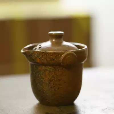 Retro rough pottery imitation firewood burning fast guest Cup portable 1 person travel cup cup tea art tea props simple road Cup