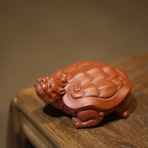Zisha Zhu Mud to play a piece of tea pet small sculpture can raise tea art tea props pendulum accessories longevity General Dragon turtle