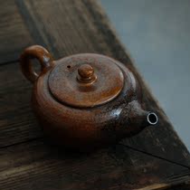 Kiln Glaze Water imitation firewood burning dust handlebar single pot purple clay pot tea tea utensils large capacity Ruyi pot