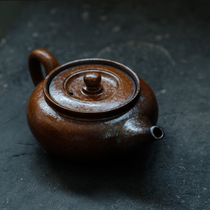 Kiln Glaze Water imitation firewood burning dust handlebar single pot purple clay teapot tea utensils large capacity divine pot