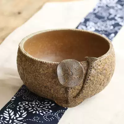 Tea washing kettle pen washing tea residue bucket Handmade coarse pottery small lotus leaf washing tea art Tea ceremony accessories Tea tableware