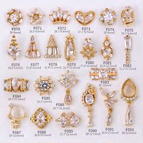  2021 nail art new jewelry electroplated real gold zircon diamond jewelry flash high-end luxury tassel pendant nail accessories