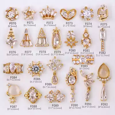 2021 nail new jewelry electroplating real gold zircon diamond flash high-end luxury tassel pendant nail accessories