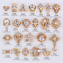  Special zircon jewelry for nail art super flash small heart four-leaf clover crown color-preserving diamond jewelry luxury high-end nail decoration