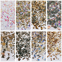 Manicure shop with flat-bottomed special-shaped diamond mixed 100 gold mine black white AB color transparent gray nail Diamond