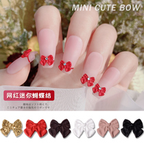  2021 little red book net red nail art gold black white red explosive jewelry fingertip mini small bow