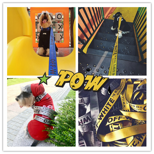 Pet trendy brand OFF WHITE dog Teddy Fadou Xueneri Bichon Alphabet leash