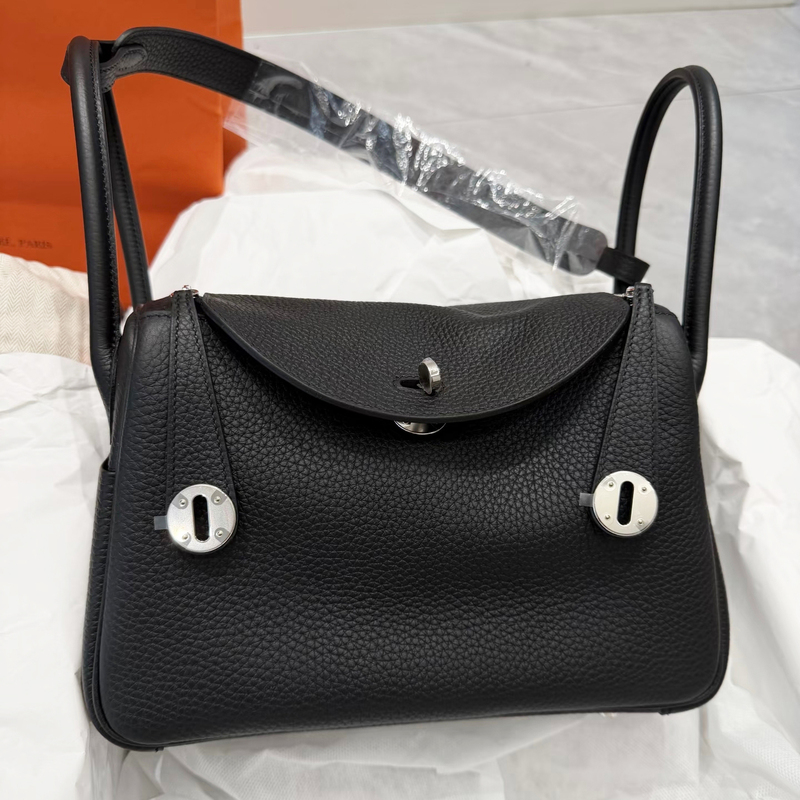 26 30 Imported Tc Leather Lindy Doctor Bag Women's Shoulder Crossbody Bag Large Capacity Gold Buckle Minimalist Style Handbag