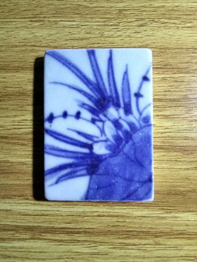 Fur Coat Necklace Old Fidelity Green Flower Porcelain Pendant Ancient Porcelain Pieces Old Porcelain Pieces Langrass Flower Flower Classical Necklace Pendant