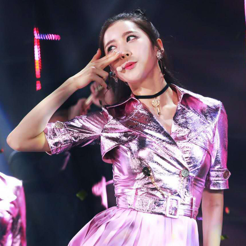 Korean women's group The same dance hit song Costume Sexy Pink Bright Leather Adults JAZZ Jazz Dance Cheerful and sweaty