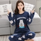 Mùa thu và mùa đông ấm áp flannel cặp đôi đồ ngủ dễ thương phụ nữ cộng với phân bón XL 200 pounds chất béo dày mm lông cừu san hô bộ pijama lụa