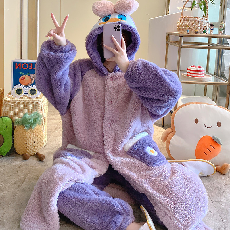 Marjon baxmal yarim mavsumli pijama, issiq uzun xalat, flanel to'plami, 2023 yil