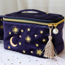 Fried chicken good-looking Japanese velvet wheat Langlang Starry Moon portable cosmetic bag super large capacity storage bag