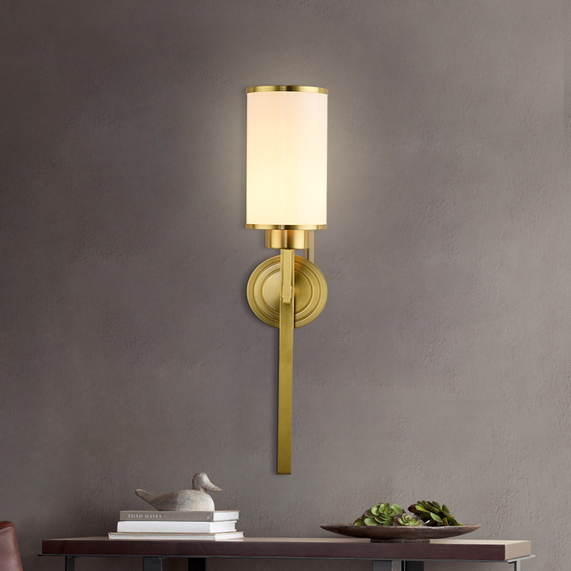 New Chinese bedroom Bed Headlights Light Lavish Full Copper Living Room Background Wall Lamp Modern Villa Aisle Decoration Cloud Stone Wall Lamp