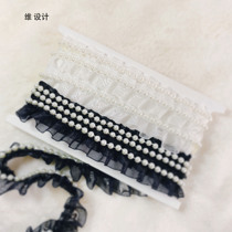 Black white pearl Eugen yarn Press Pleats Loi Tari Lace Retro Dolle Dresses Lace Accessories